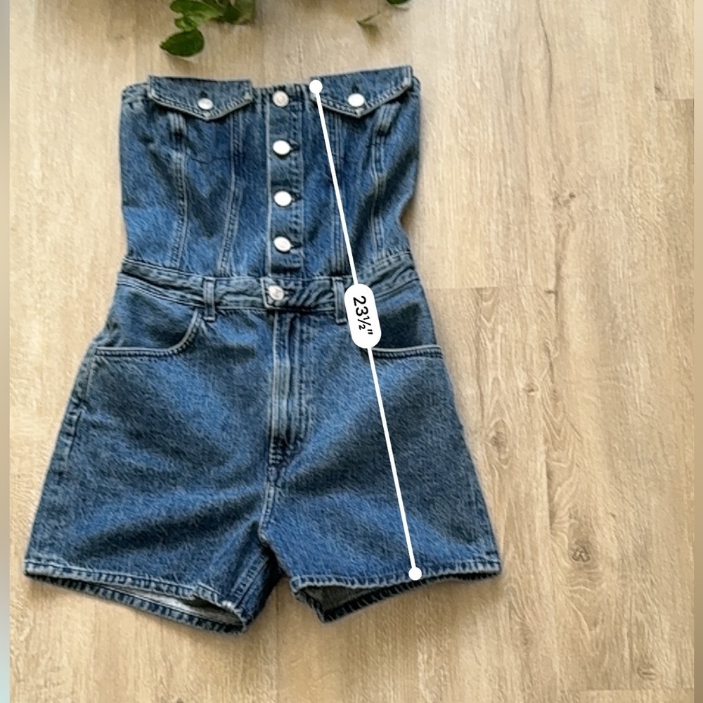 Agolde Sandy Strapless All In One Short in Remendy - Picture 4 of 8